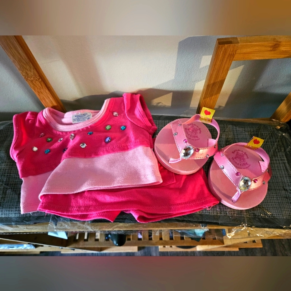 Build A Bear Pink outfit and sandals